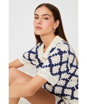 POLO CROCHET AZUL